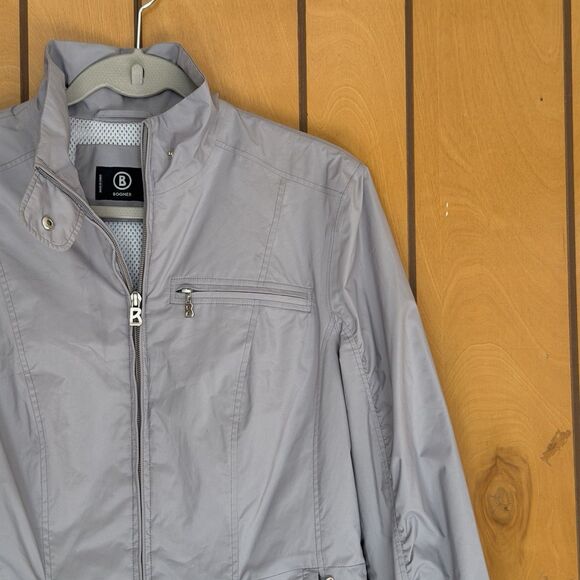 Bogner Lightweight Jacket Womens US 8 Neutrals Grey Fitted Preppy Full Zip - Picture 2 of 14